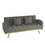 69-inch grey sofa bed with adjustable sofa teddy fleece 2 throw pillows W1658125688