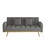 69-inch grey sofa bed with adjustable sofa teddy fleece 2 throw pillows W1658125688