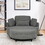 51-inch gray corduroy sofa with two throw pillows and a waist pillow with an extra tray for comfortable seating in small apartment bedrooms W1658P143717