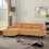 The 84.6-inch orange teddy fleece creative sofa can be assembled into a two-seater sofa with a single couch with three waist pillows to perfectly stretch your waist for small apartment bedroom Spaces