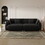86.6 inch teddy fleece black sofa with four throw pillows hardware feet can be placed in the apartment bedroom to sit comfortably without taking up space W1658S00021