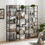 Triple Wide 5-shelf Bookshelves Industrial Retro Wooden Style Home and Office Large Open Bookshelves, Dark Grey, 69.3"W x 11.8"D x 70.1"H W1668102870