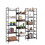 Triple Wide 5-shelf Bookshelves Industrial Retro Wooden Style Home and Office Large Open Bookshelves, Dark Grey, 69.3"W x 11.8"D x 70.1"H W1668102870