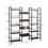 Triple Wide 5-shelf Bookshelves Industrial Retro Wooden Style Home and Office Large Open Bookshelves, Dark Grey, 69.3"W x 11.8"D x 70.1"H W1668102870