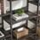 Triple Wide 5-shelf Bookshelves Industrial Retro Wooden Style Home and Office Large Open Bookshelves, Dark Grey, 69.3"W x 11.8"D x 70.1"H W1668102870
