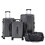 Luggage Set 4 pcs (20"/24"/29"/Travel Bag), PC+ABS Durable Lightweight Luggage with Collapsible Cup Holder, 360&#176; Silent Spinner Wheels, TSA Lock, Gray W1668135441