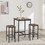 Bar Table Set, Square Bar Table with 2 Bar Chairs, Industrial Style Bar Chairs for Breakfast Table, Bar, Living Room, Banquet Hall, Space Saving, Rustic Brown and Black,23.6"Lx23.6"Wx35.4"H
