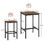 Bar Table Set, Square Bar Table with 2 Bar Chairs, Industrial Style Bar Chairs for Breakfast Table, Bar, Living Room, Banquet Hall, Space Saving, Rustic Brown and Black,23.6"Lx23.6"Wx35.4"H