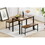 Dining Table Set, Bar Table with 2 Dining Benches, Kitchen Table Counter with Chairs, Industrial for Breakfast Table, Living Room, Party Room, Rustic Brown and Black,43.3"L x23.6"W x 29.9"H