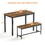 Dining Table Set, Bar Table with 2 Dining Benches, Kitchen Table Counter with Chairs, Industrial for Breakfast Table, Living Room, Party Room, Rustic Brown and Black,43.3"L x23.6"W x 29.9"H