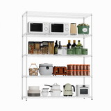 5 tiers of heavy-duty adjustable shelving and racking with a 300 lb. weight capacity per wire shelf for warehouses, supermarkets, kitchens, etc. 59.45