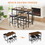 Pub High Dining Table 5 Piece Set, Industrial Style Pub Table, 4 PU Leather Bar Chairs for Kitchen Breakfast Table, Living Room, Bar, Rustic Brown, 47.2"L x 23.6"W x 35.4"H W1668P164658