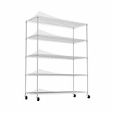 5-tier heavy-duty adjustable shelving and racking, 300 lbs. per wire shelf, with wheels, adjustable feet and shelf liners, for warehouses, supermarkets, kitchens, etc. 59.45