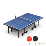 Table Tennis Table - 15mm Professional MDF Indoor Table Tennis Table with Table Tennis Net and Bats etc. Quick assembly, Single Training Table, 108