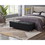 56.7" Bed Bench with Storage Black Fabric W1669P147647