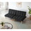 Corduroy fabric, wooden legs convertible sofa bed (Color:Black) W1669P156118