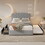 Queen Size Storage Platform Bed with 2 Big Drawers, Plush Velvet bed with trundle, Easy assembly, for Bedroom, Apartment, Guest Room, Light grey W1670P177033