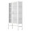 Double Glass Door Storage Cabinet with Adjustable Shelves and Feet Cold-Rolled Steel Sideboard Furniture for Living Room Kitchen White W1673105925