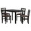 5PCS Stylish Dining Table Set 4 Upholstered Chairs with Ladder Back Design for Dining Room Kitchen Brown Cushion and Black W1673115471