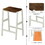 3 PCS Dining Table Set Rustic Retro Breakfast Table Dining Stools Rubber Wood for 2 with Two Open Shelves for Small Space Kitchen Dining Room Cream White W1673120008