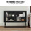 Stylish Tempered Glass Cabinet Credenza with 2 Fluted Glass Doors Adjustable Shelf U-shaped Leg Anti-Tip Dust-free Enclosed Cupboard for Kitchen Living Room Black W1673121039