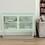 Stylish Tempered Glass Cabinet Credenza with 2 Fluted Glass Doors Adjustable Shelf U-shaped Leg Anti-Tip Dust-free Enclosed Cupboard for Kitchen Living Room Light Green W1673121041