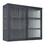 Retro Style Haze Double Glass Door Wall Cabinet with Detachable Shelves for Office, Dining Room,Living Room, Kitchen and Bathroom Grey Color W1673123589