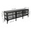 Industrial Wood and Metal TV Stand Entertainment Center Cabinet TV Console Table with 3 Metal Mesh Doors 2-Tier Storage Shelves for Living Room Frosted Black W1673127672