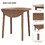 3PCS Retro Round Counter Height Drop-Leaf Table with 2 Upholstered Chairs Rubber wood Dining Table Set Pub Set with PU leather Cushion for Small Space Kitchen Walnut Color W1673130770
