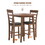 3PCS Retro Round Counter Height Drop-Leaf Table with 2 Upholstered Chairs Rubber wood Dining Table Set Pub Set with PU leather Cushion for Small Space Kitchen Walnut Color W1673130770