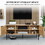 Wooden TV Stand for TVs up to 65 inches,with 2 Rattan Decorated Doors and 2 Open Shelves,Living Room TV Console Table Wooden Entertainment Unit, Natural Color W167382607