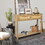 Console Table with 2 Drawers, Sofa Table, Entryway Table with open Storage Shelf, Narrow Accent Table with rattan design for Living Room/Entryway/Hallway, Natural Color W167382610