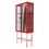 Retro Style Red Tall Freestanding Display Cupboard Stylish Fluted Glass Storage Cabinet with Glass Doors Three Detachable Shelves Bottom Space for Office Dining Room Living Room W1673P188704