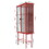 Retro Style Red Tall Freestanding Display Cupboard Stylish Fluted Glass Storage Cabinet with Glass Doors Three Detachable Shelves Bottom Space for Office Dining Room Living Room W1673P188704