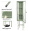 Retro Style Freestanding Metal Tall Display Cupboard with Glass Door and Three Detachable Shelves for Office, Living Room, Kitchen Console Sideboard,Bedside Entryway Mint Green W1673P188715