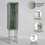 Retro Style Freestanding Metal Tall Display Cupboard with Glass Door and Three Detachable Shelves for Office, Living Room, Kitchen Console Sideboard,Bedside Entryway Mint Green W1673P188715