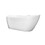 67" Acrylic Freestanding Slipper Bathtub: Gloss White Finish, Chrome Overflow & Pop-Up Drain W1675P165011