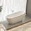 67" Acrylic Freestanding Slipper Bathtub: Gloss White Finish, Chrome Overflow & Pop-Up Drain W1675P165011