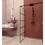 Framed Glass Shower Screen 34" Width x 72"Height with 1/4"(6mm) Silk-printing Tempered Glass, black aluminum and support bar W1675P165023