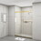 Frameless Sliding Glass Shower Doors 60" Width x 76"Height with 3/8"(10mm) Clear Tempered Glass, Brushed Gold W1675S00007