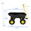 Garden Dump Cart with Steel Frame Outdoor Wagon with 10 inch Pneumatic Tires, 55L Capacity, Black