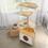 Corner Cat Tower, Cat Tree with Scratching Post, Cat Condo with Feeding Station and Climbing Platforms, Pet Furniture for Indoor Cats W1687106555