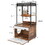 Hidden Cat Litter Box Enclosures with Cat Tree Tower, Cat Furniture with Scratching Pads and Large Storage Space, Industrial Cat Cabinet with Shelves and Doors, Rustic Brown W1687106558