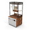 Hidden Cat Litter Box Enclosures with Cat Tree Tower, Cat Furniture with Scratching Pads and Large Storage Space, Industrial Cat Cabinet with Shelves and Doors, Rustic Brown W1687106558