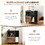 Cat feeding station, feeding station with cat scratching board, cat locker with storage, black vintage color W1687P178033
