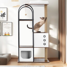 cat climbing frame,Cat Tree,Modern Cat Tower, Multi-Level Cat Condo with 1 Caves,2 Scratching Posts,Perch,for Indoor Cats P-W1687106559