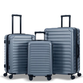 Luggage Sets New Model Expandable ABS+PC 3 Piece Sets with Spinner Wheels Lightweight TSA Lock (20/24/28), STEEL GRAY W1689139457