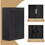 Bathroom Storage Cabinet Freestanding Wooden Floor Cabinet with Adjustable Shelf and Double Door Black W169392184