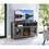 Modern Farmhouse TV Stand with Electric Fireplace, Fit up to 65" Flat Screen TV with Storage Cabinet and Adjustable Shelves Industrial Entertainment Center for Living Room, Grey W1693S00001