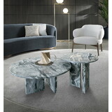 Blue Gray natural marble coffee table set, small table, living room table, natural stone W1696P262761